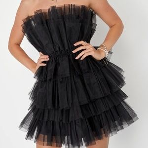 Black tulle dress